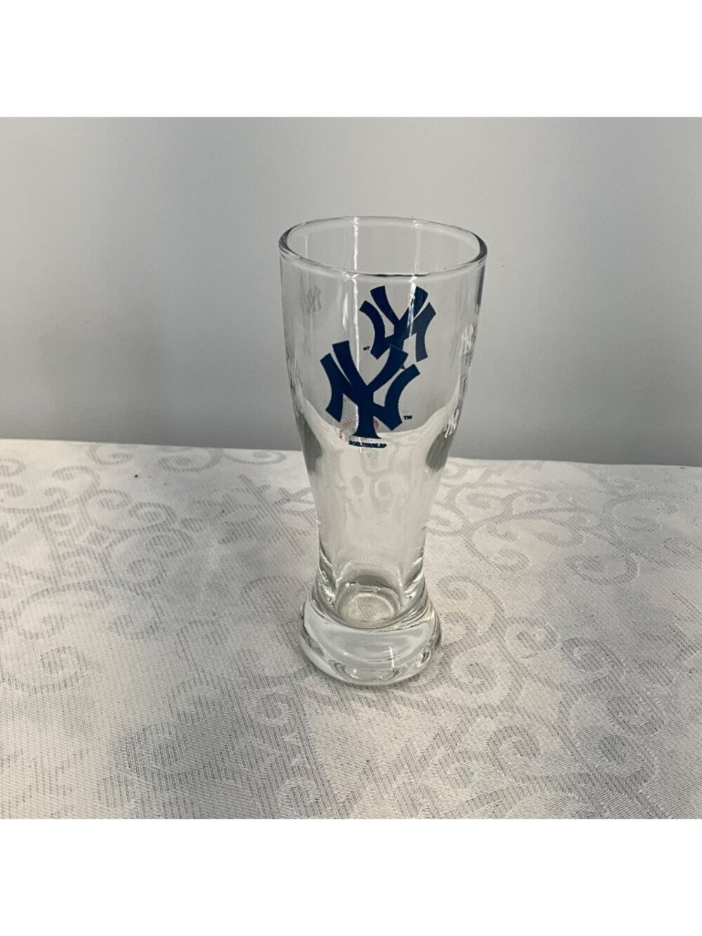 New York Yankees Clear Shot Glass MLB Logo Baseball Theme Collectible Barware Of